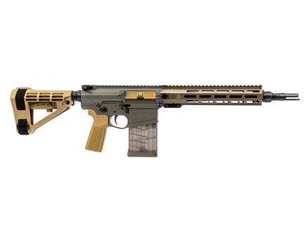 PSA Sabre-10A1 Billet 12.5" .308 Pistol w/Rifle Speed Gas Block and SBA-4 Brace, Moss Green