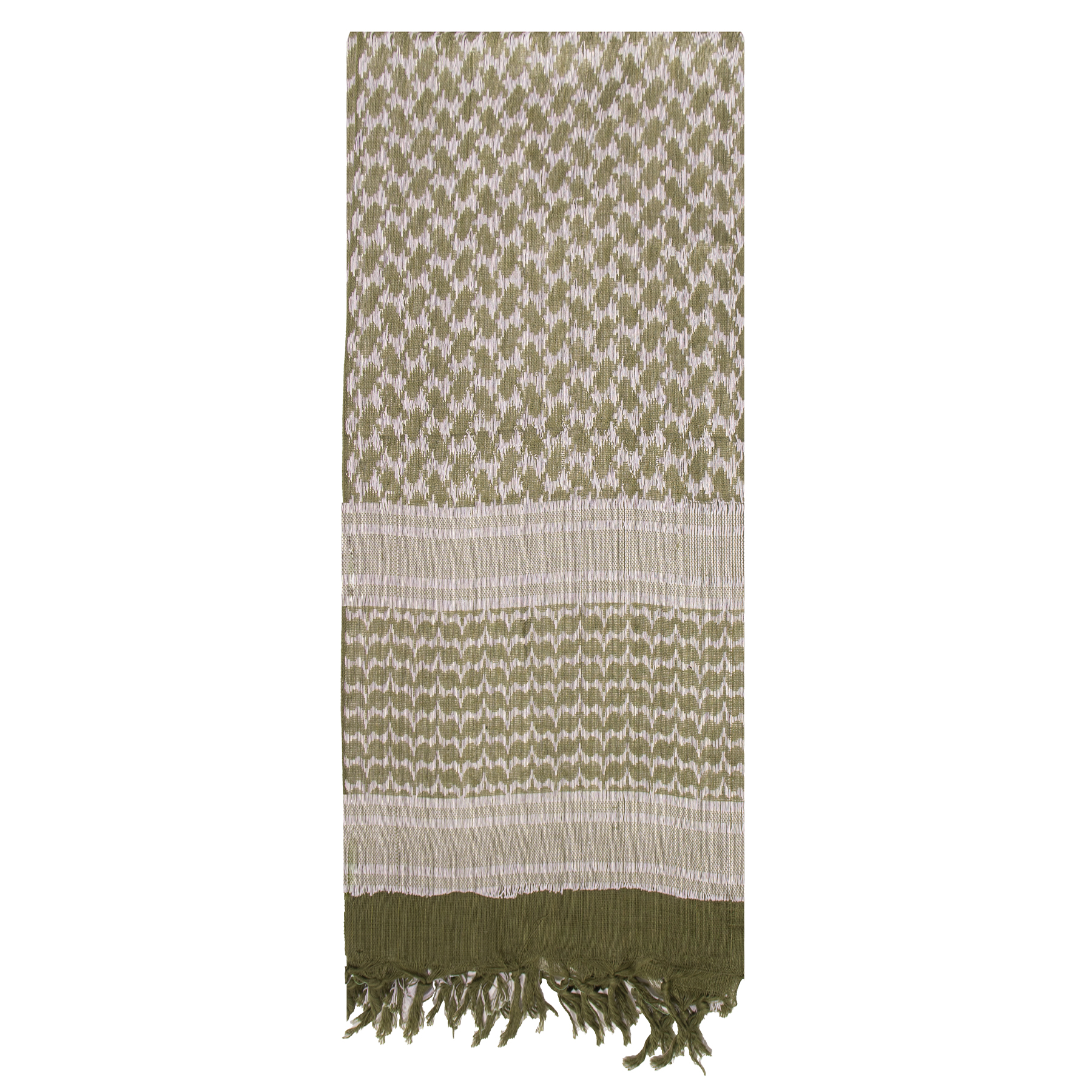 Rothco Lightweight Shemagh Tactical Desert Keffiyeh Scarf - Olive Drab - White
