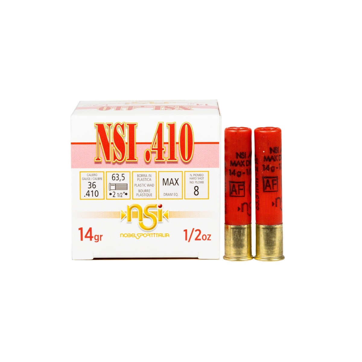 Nobel Sport .410 Gauge 2.5 #8 25rds- ANS4128