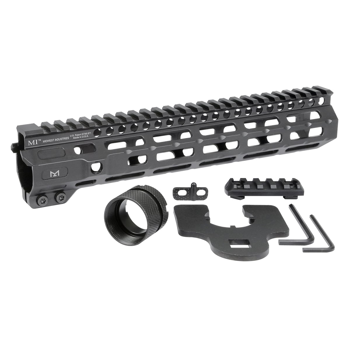 Midwest Industries 10.5"Combat Rail Free Float M-LOK Handguard, Black - MI-CRM10.5