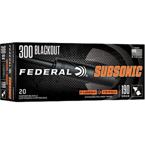 Federal Fusion Tipped 300 AAC Blackout Ammo 190 Grain Bonded Polymer Tip Box of 20