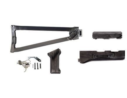 PSA AK Tree Bark Furniture set and Folding Stock w/ PSA Custom AK-47 Enhanced Polished Nickel Boron Fire Control Group
