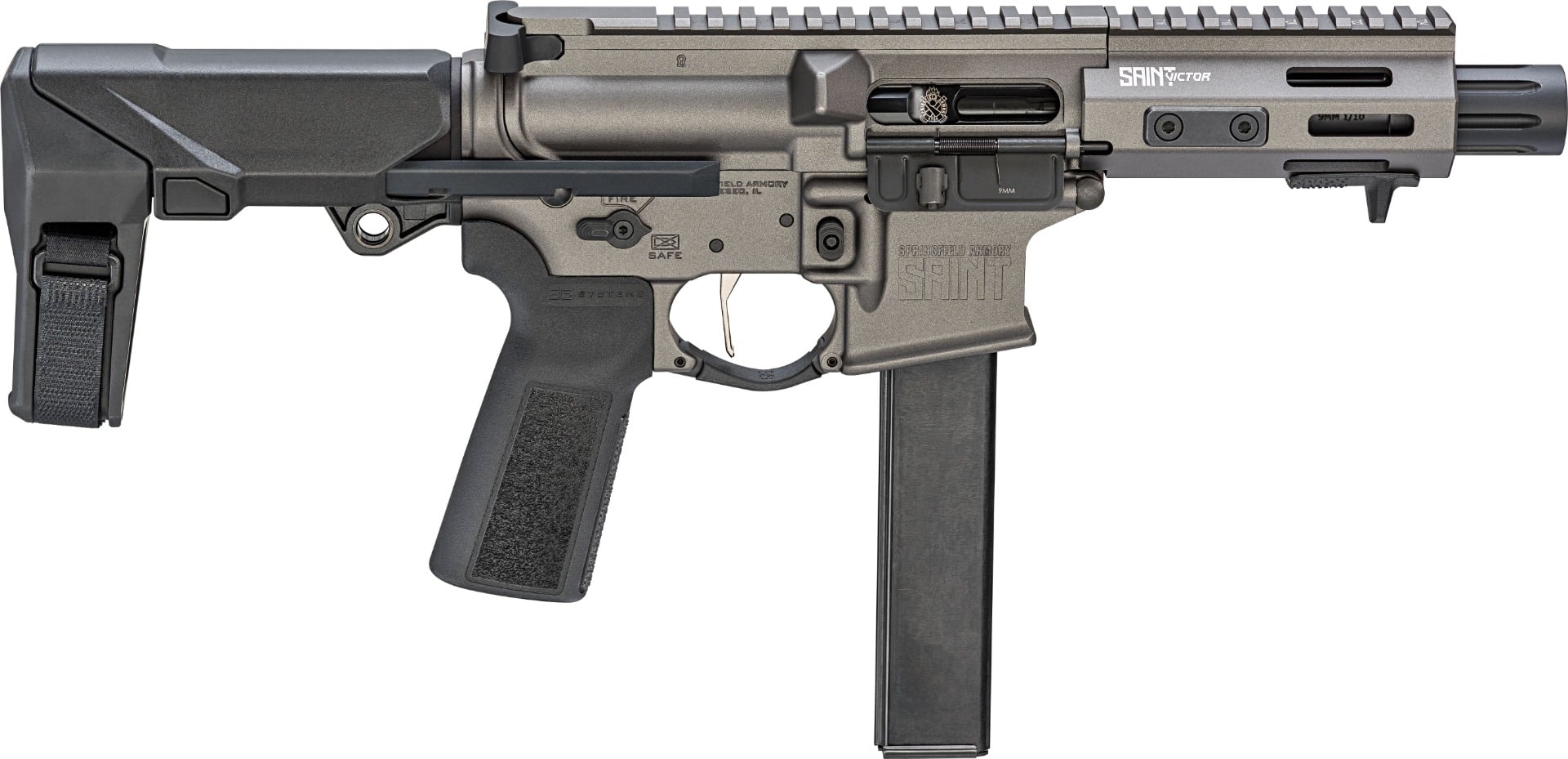 Springfield Armory Saint Victor PDW 5.5" 9mm AR Pistol w/ SB Tactical PDW Brace, Tungsten