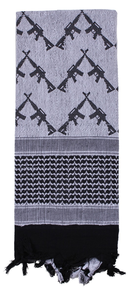 Rothco Crossed Rifles Shemagh Tactical Desert Keffiyeh Scarf - White