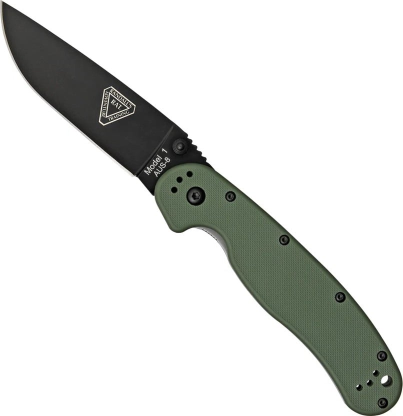 Ontario Knife Company RAT I Folding Knife, OD Green/Black