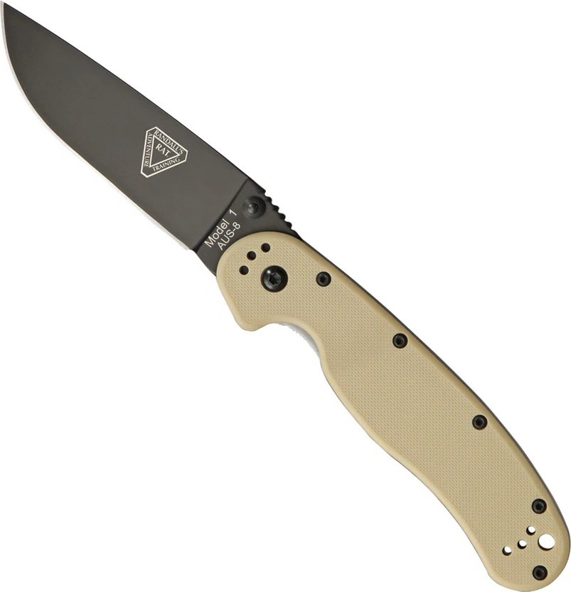Ontario Knife Company RAT I Folding Knife, Desert Tan/Black