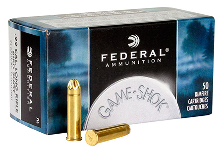 Federal 22 Long Rifle #12 Lead Bird Shot Game-Shok Ammunition 50rds - 716