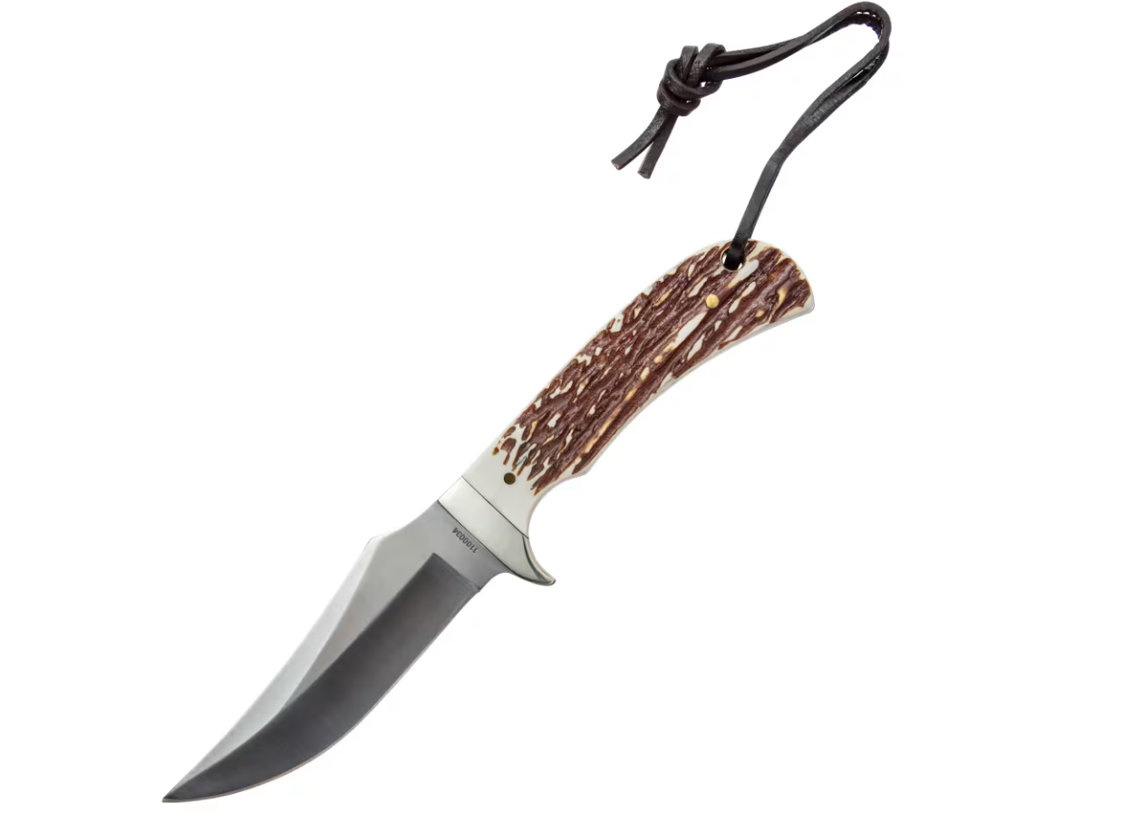 Uncle Henry Staglon Fixed Blade Clip Point Knife, Brown - 1136006