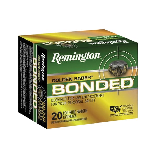 Remington Golden Saber Defense Bonded Handgun Ammunition 10mm Auto 180gr BJHP 1150 fps 20/ct - Flat Rate Shipping Under 30lbs! - No Credit Card Fees