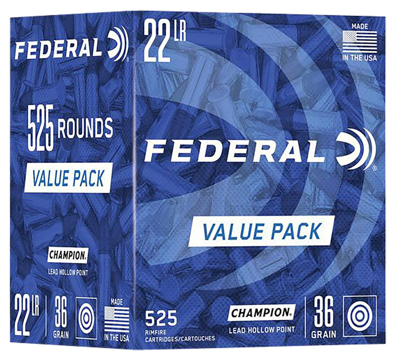 Federal Champion Training Value Pack 22lr 36gr Lead Hollow Point (LHP) 525rds - 747