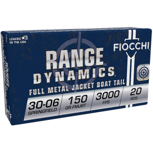 Fiocchi 3006A Training Dynamics  30-06 Springfield 150 gr Full Metal Jacket Boat Tail (FMJBT) 20 Bx/ 10 Cs