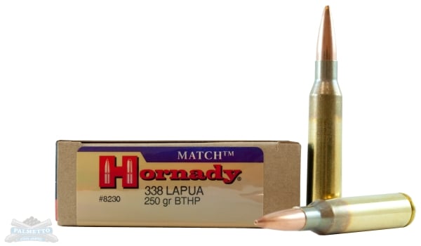 Hornady 338 Lapua Magnum 250gr BTHP Match Ammunition 20rds - 8230