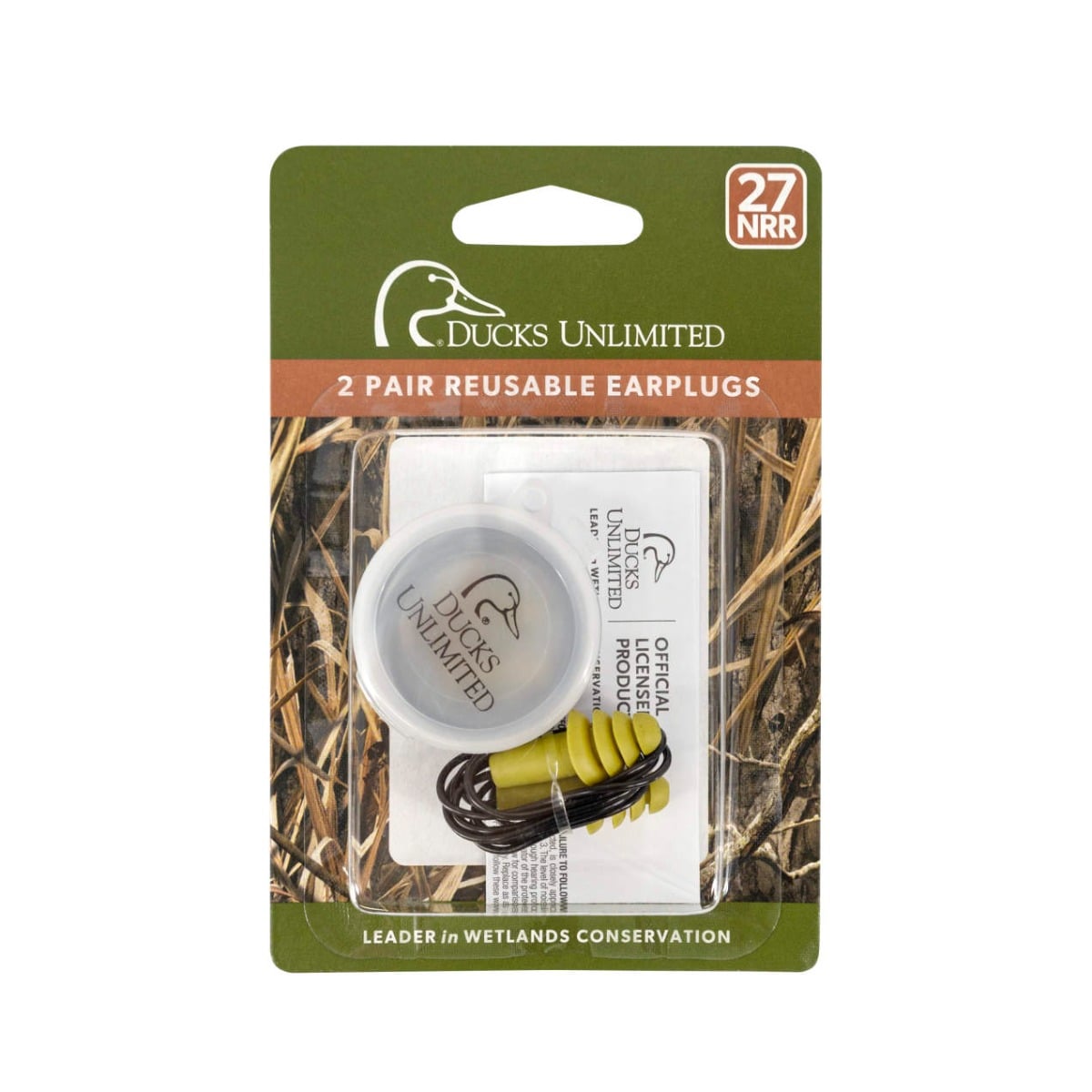 Radians Ducks Unlimited NRR27 2pr Blister Pack Green Flange Dielectric Earplug DU-RPL-GN27-B2