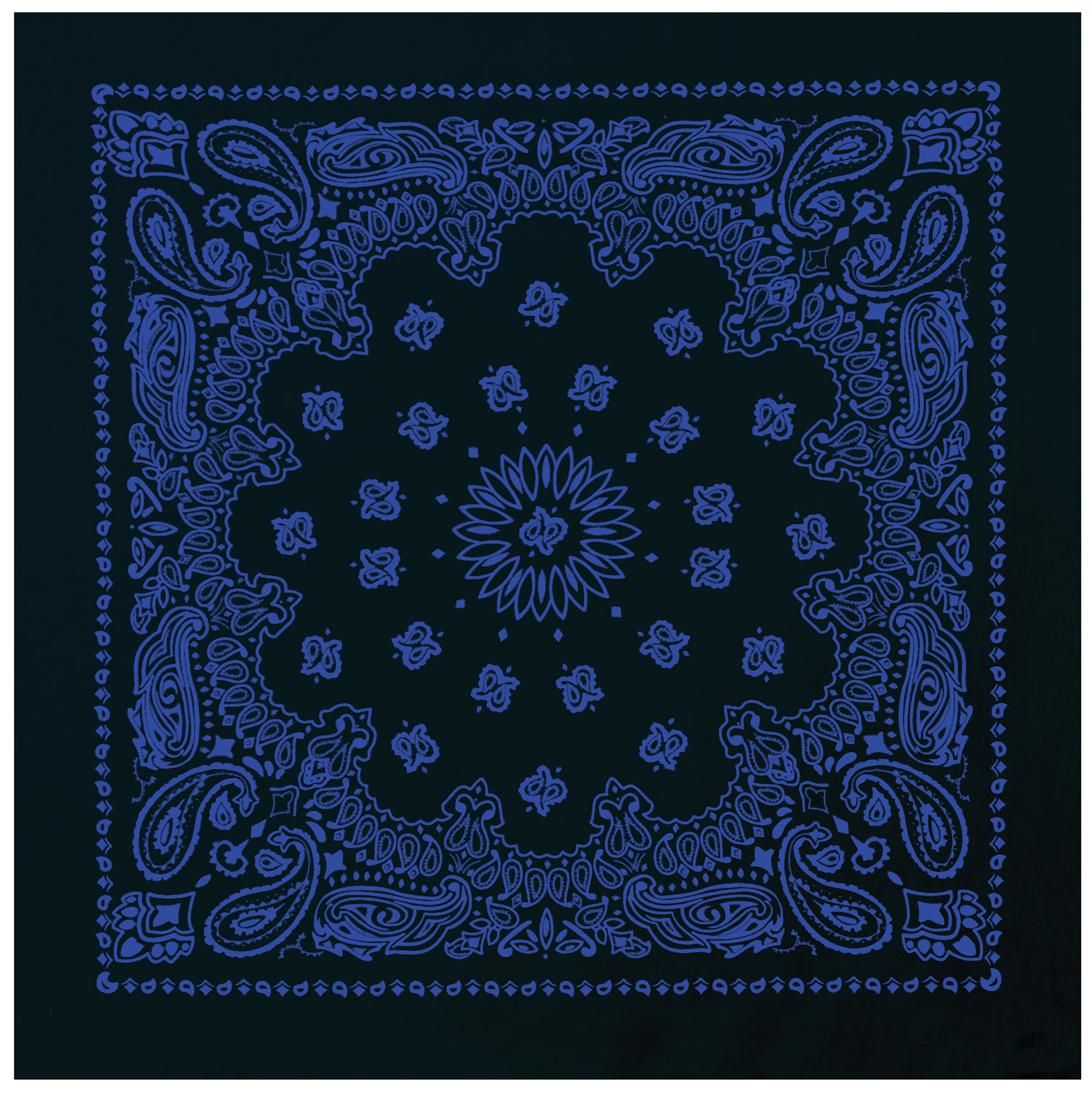 Rothco Trainmen Paisley Bandana - Extra-Large - 27 X 27, Black - Blue