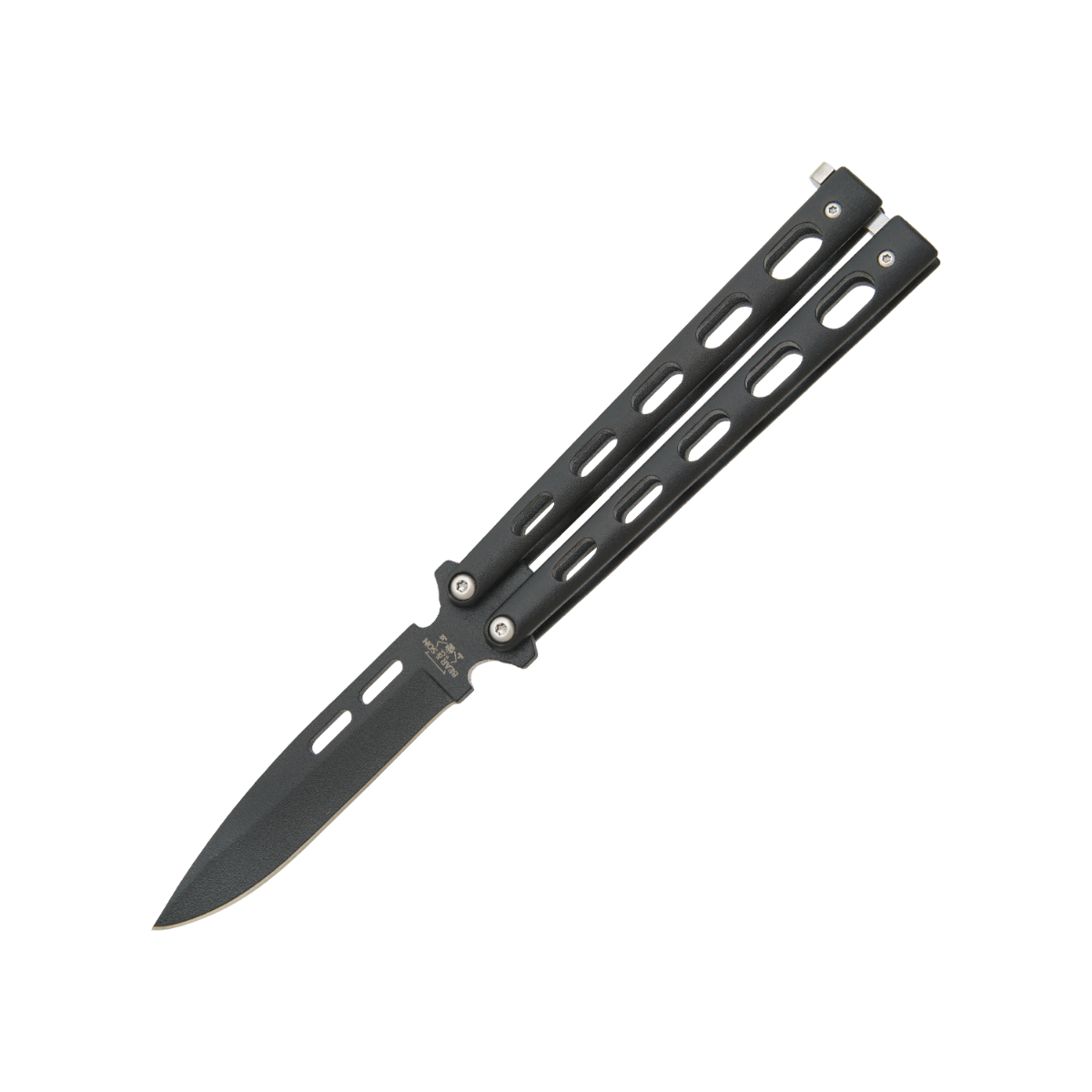 Bear & Son 5" Black Butterfly 1095 Powder Coated Spear Point Blade