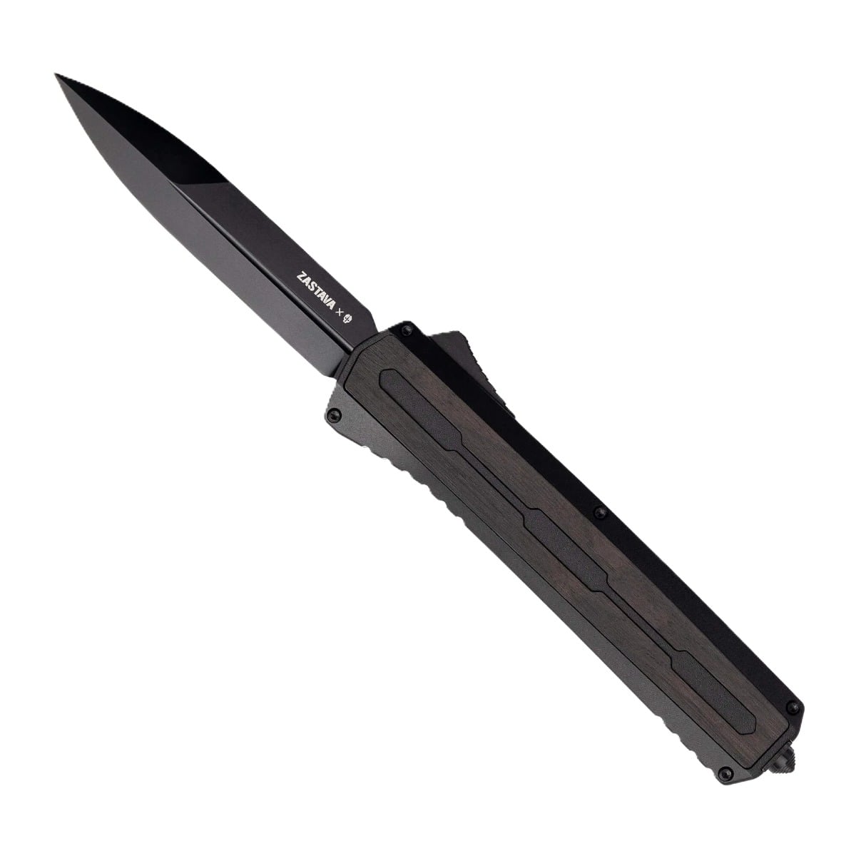 Tekto Knives A7 Zastava Auto Knife, Black/Black Wood