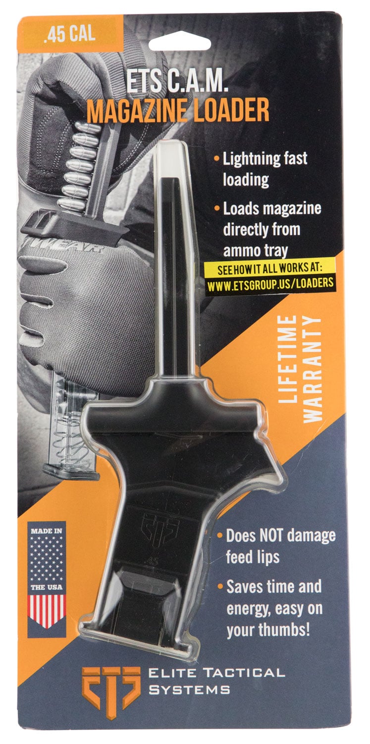 ETS Double/Single Stack .45 ACP Polymer CAM Loader, Black - ETSCAM-45