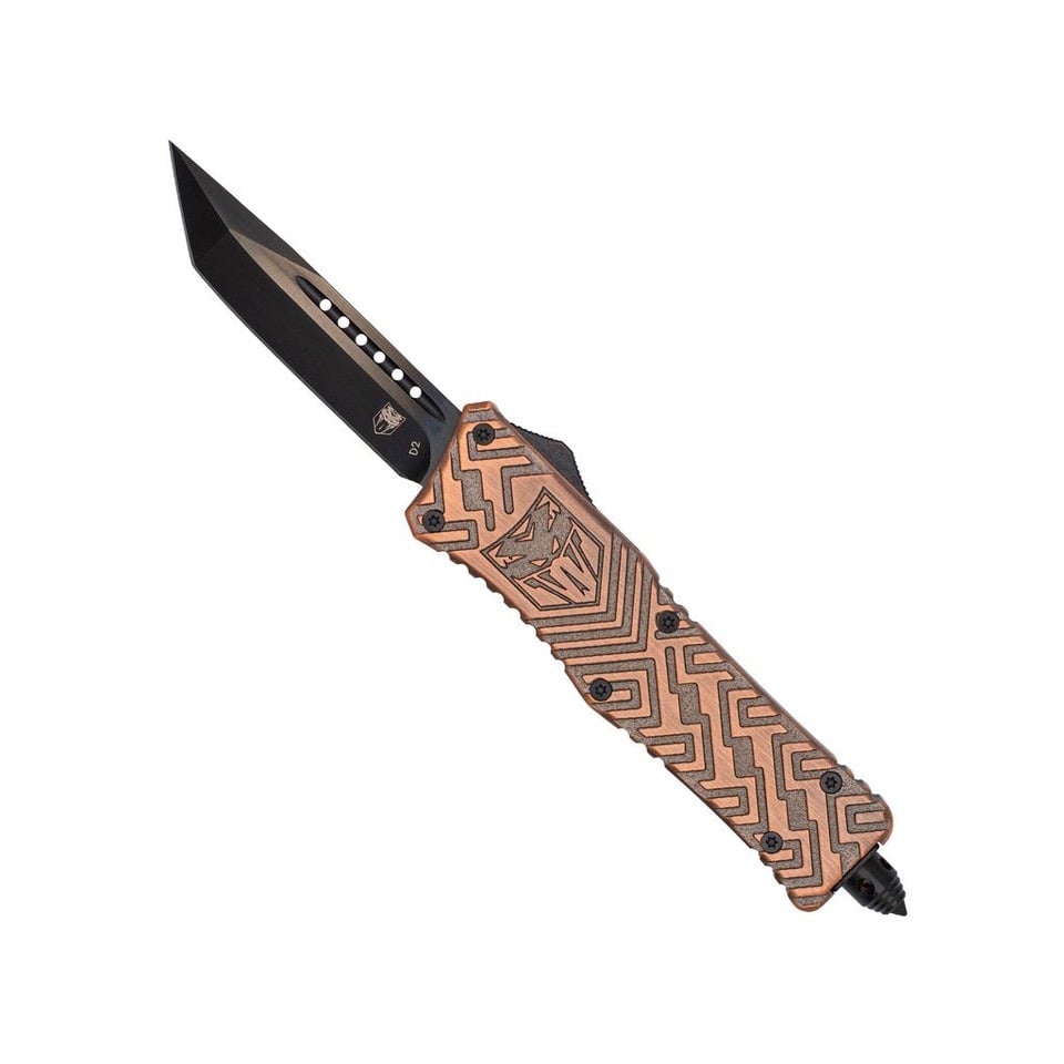 CobraTec Medium Trailblazer Copper OTF Knife - Tanto