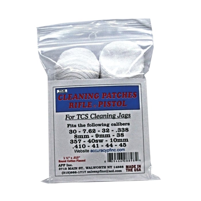 TCS .30 Cal/.45 Cal 1.50" x 0.01" Round Cleaning Patch, Bag of 160