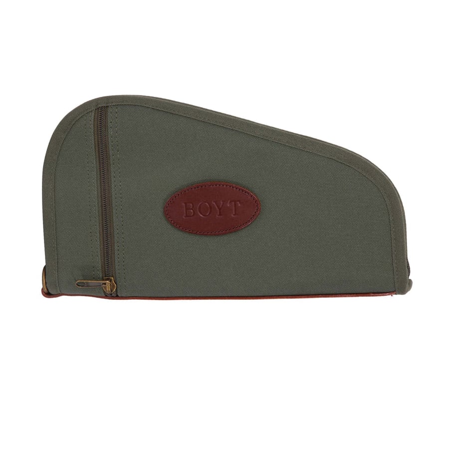 Boyt Heart Shaped Canvas Handgun Case - OD Green, Secure and Stylish Handgun Storage - PP41OD