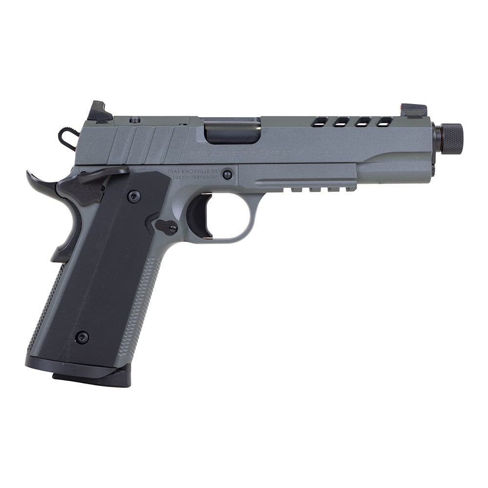 Tisas USA 1911 Night Stalker SF 9mm 5" 10rd Pistol, Platinum Gray
