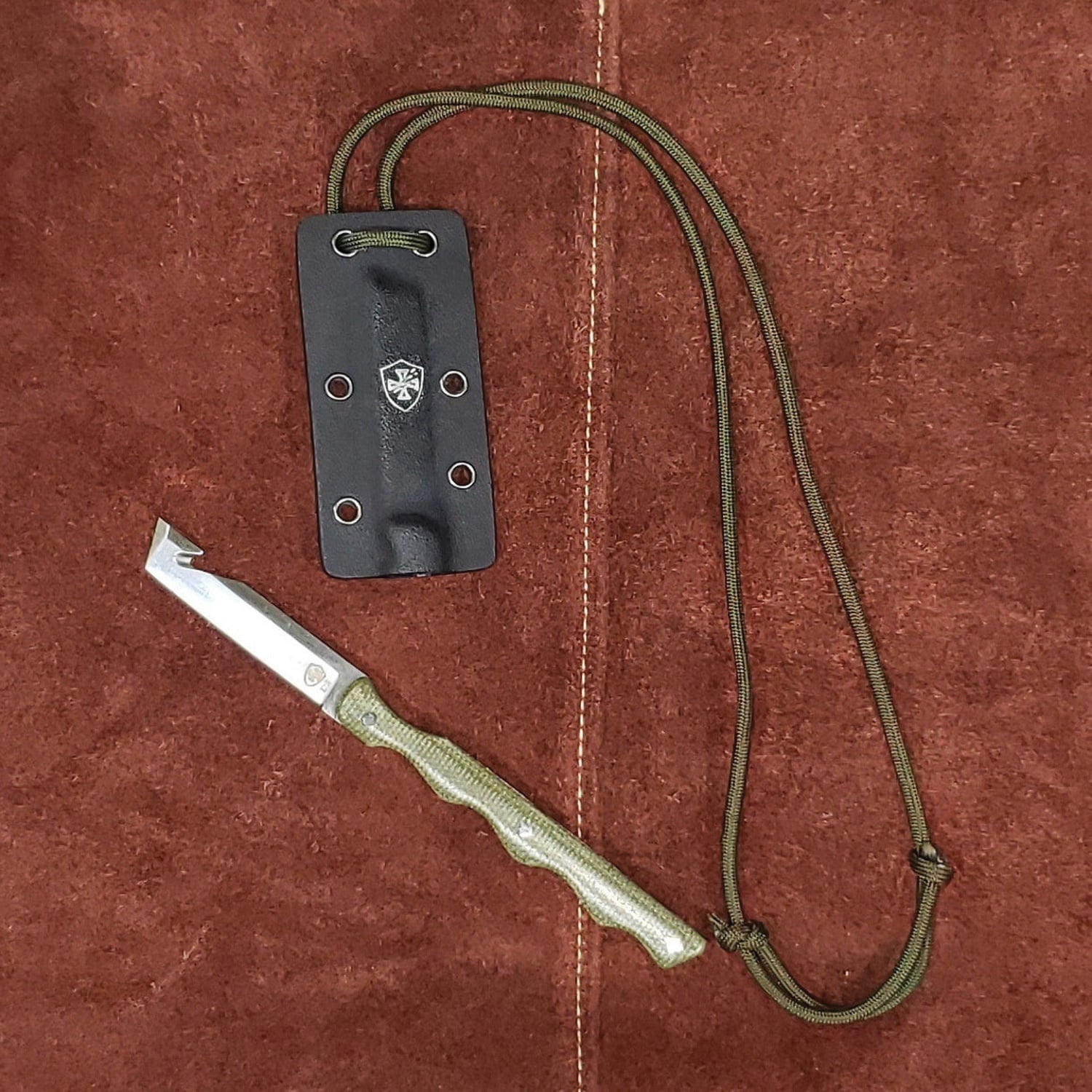 Templar Knife Neck Fixed Olive Drab Tanto - Camo-Inspired Compact Precision - N-TKG-32-2