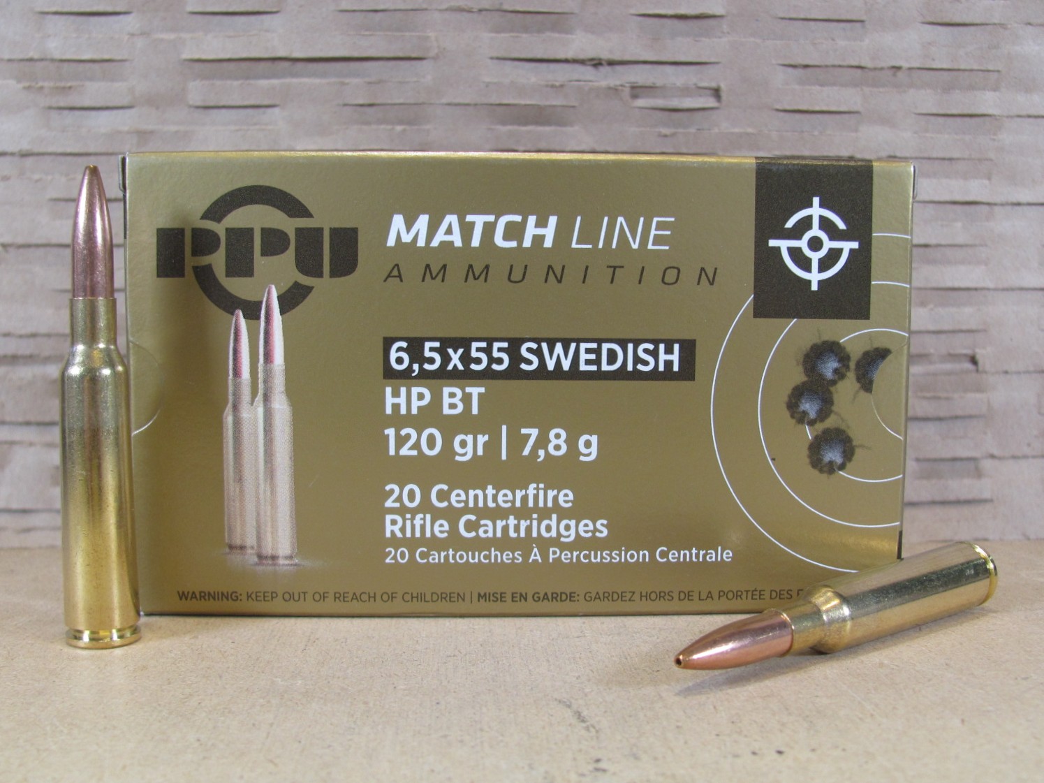 20 Round Box – 6.5×55 Swedish Match 120 Grain BTHP Prvi Partizan Ammo PPM6