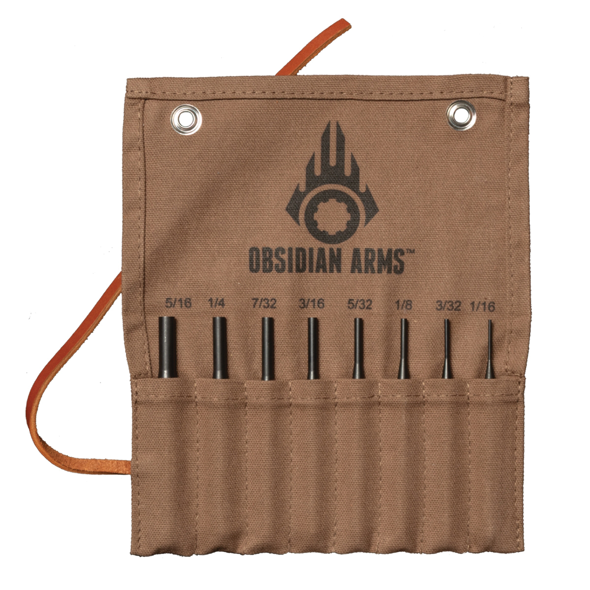 OBSIDIAN ARMS 8-Piece Professional Drive Pin Punch Set, Black