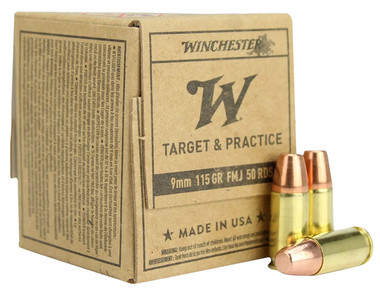 Winchester USA 9mm Luger 115 Grain Full Metal Jacket (FMJ)