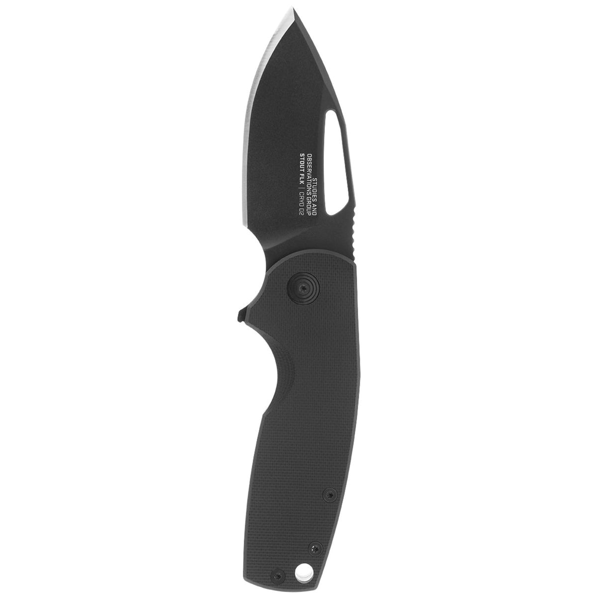 SOG Knives Stout FLK Folding Knife Clip Point Blackout - for Stealth Operations - SOG-14-03-02-57