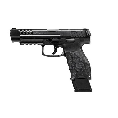 HK VP9L 9mm Luge Pistol, 5" Barrel, Optic Cut Steel Slide, 2x 20rd, Black