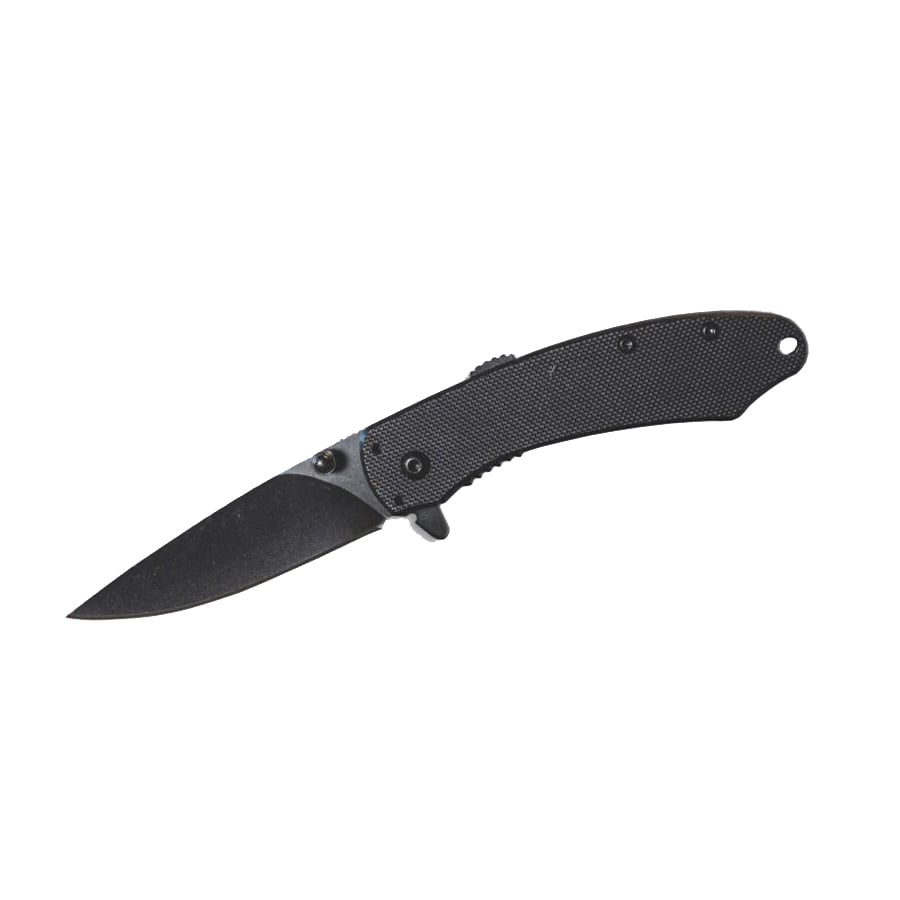 American Buffalo Knife & Tool AB Elite Ember Assisted/Folding Knife Drop Point, Black