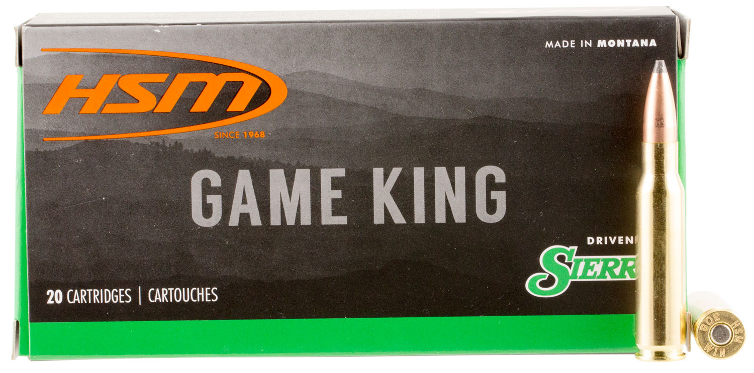 HSM Ammunition Game King 150 gr Spitzer Boat Tail .300 Savage Ammo, 20/box - HSM-300Savage-6-N