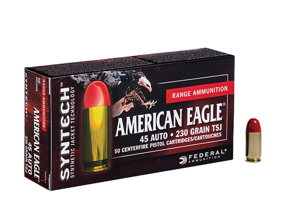 American Eagle 45 Auto/ACP 230gr TSJ (Total Synthetic Jacket) Ammunition 50rds - AE45SJ1