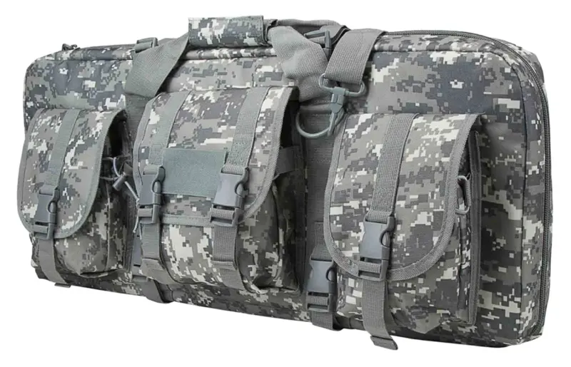 NcStar CVCPD2962D28 VISM Deluxe SubGun Case 28" Digital Camouflage PVC Fabric w/ Exterior Pockets Zippers Padding for 2 AR or AK Pistols