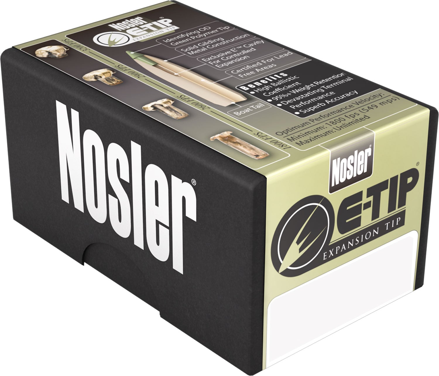 Nosler 243 Win 90 grain Expansion Tip Lead-Free Rifle Ammo, 20/Box - 40030