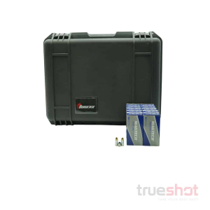 BUNDLE DEAL: Black Borucase Pistol Case and 500 Rounds of Ammo - Magtech 9mm 115 Grain Steel