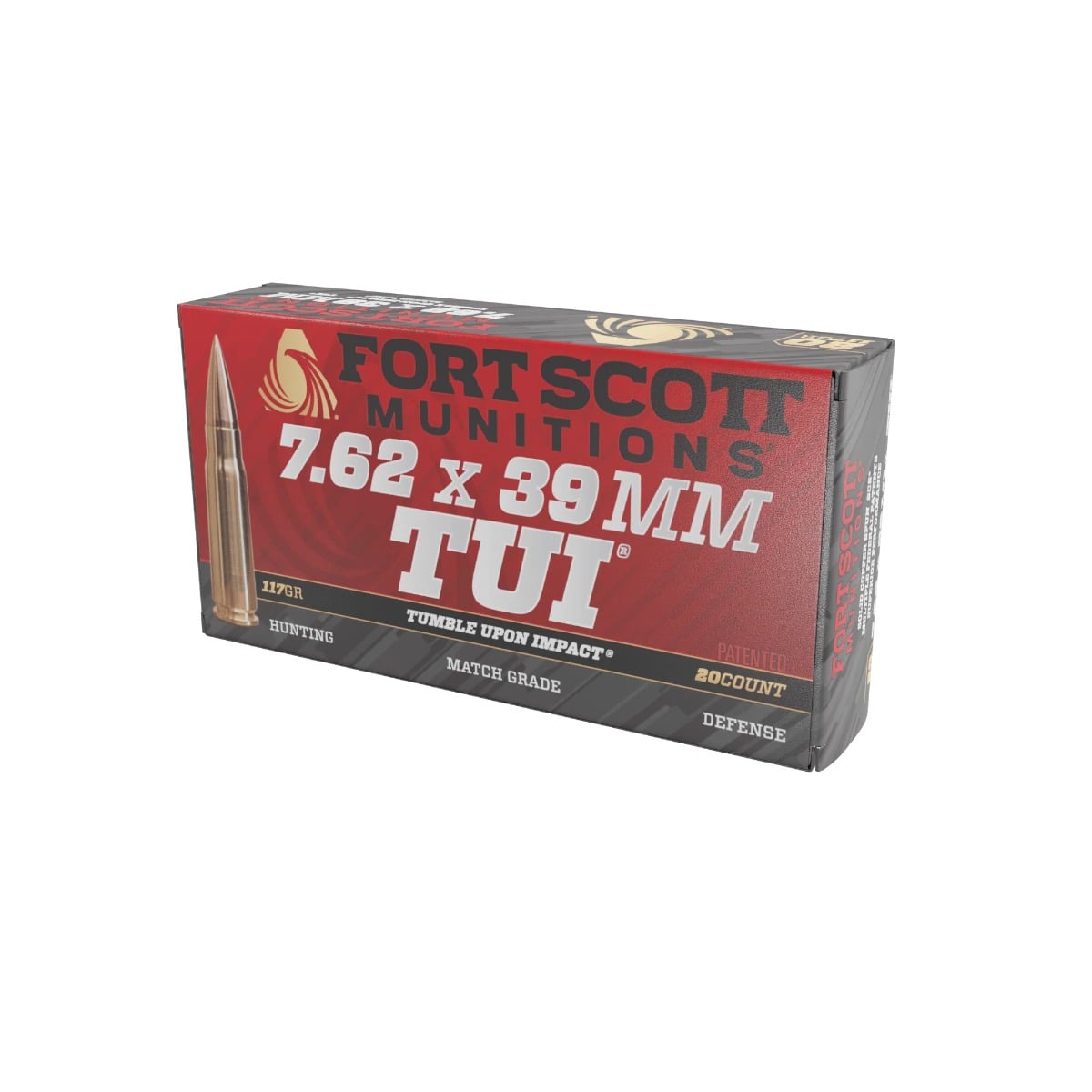 Fort Scott Munitions Rifle Ammo 7.62x39mm 117 gr. TUI SCS 20 rd. - No Credit Card Fees - Low, flat rate shipping