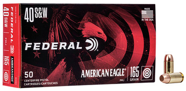 Federal American Eagle 40 S&W 165 Grain Full Metal Jacket (FMJ) Ammo