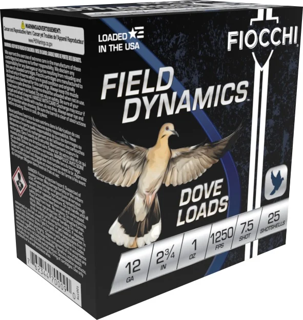 FIOCCHI 12G 2-3/4" 1OZ 7.5SHT G 25/250RDS