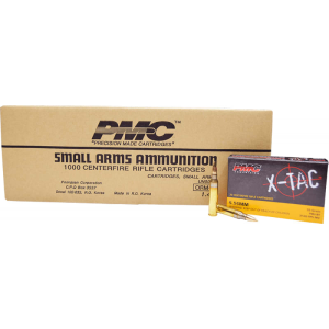 PMC 5.56X X-Tac XP 193, 5.56 NATO - Full Metal Jacket Boat-Tail 55 GR, Brass, Boxer, N/C, Reloadable - 1000 Round Case