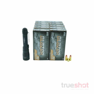 BUNDLE DEAL: Black Surefire EDC2-SFT Turbo Everyday Carry Flashlight and 500 Rounds of Ammo - CCI 9mm 115 Grain