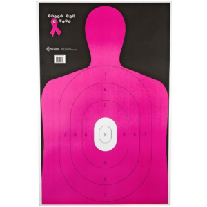 ACTION TARGET B-27E Shoot For The Cure Breast Cancer Pink Silhouette 23x35" Target | 100 Count