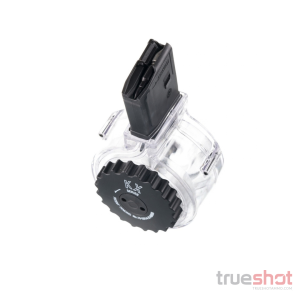 KCI - AR-15 - 223/5.56 - 50 Round - Clear / Black - Polymer Drum Magazine - Retail