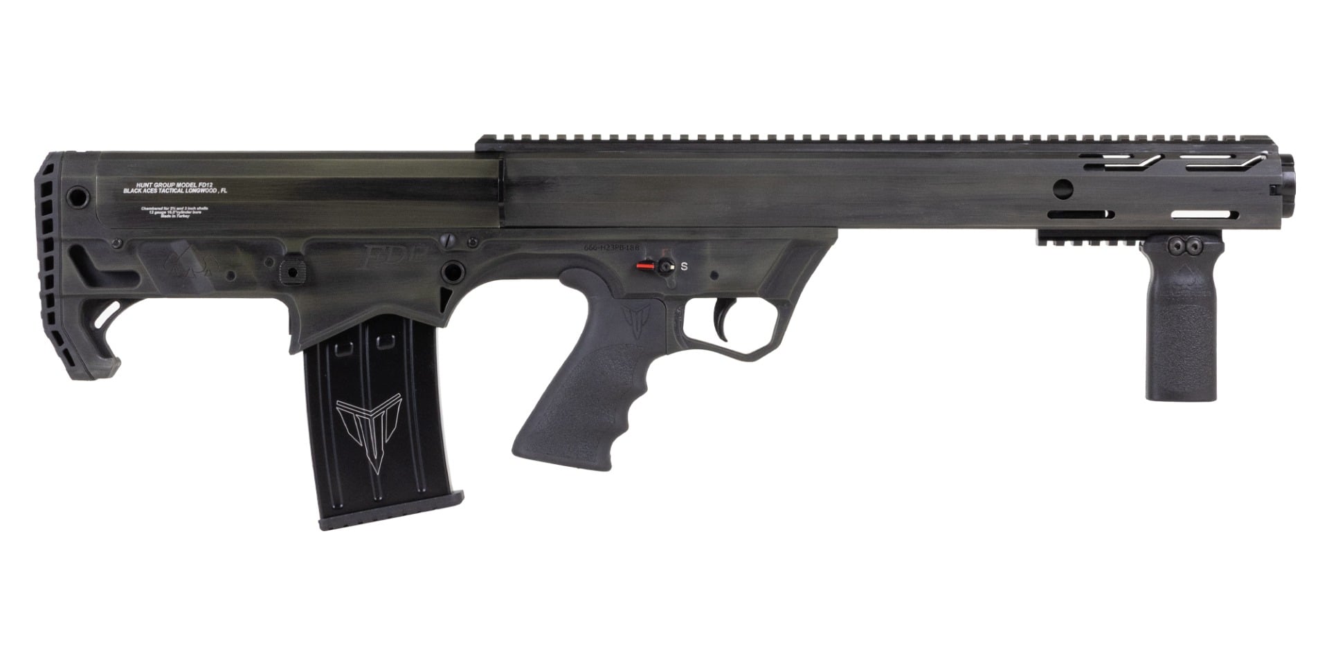 Black Aces Tactical FD12 Bullpup - LH - Distressed ODG - 12ga - 18.5" - BATBPPDODGLH