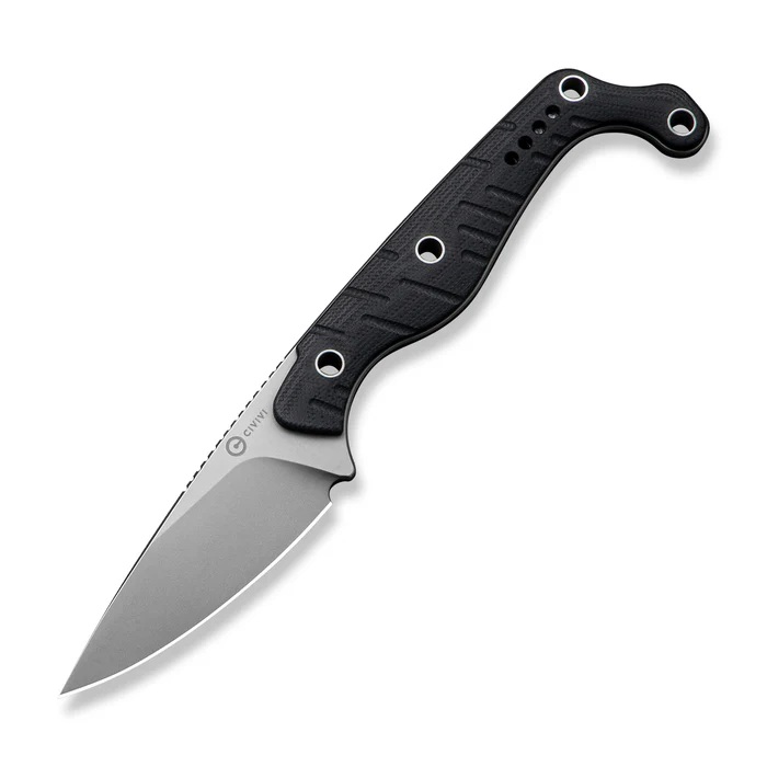 CIVIVI SOKN Fixed Blade Drop Point Knife, Black - C22027-1