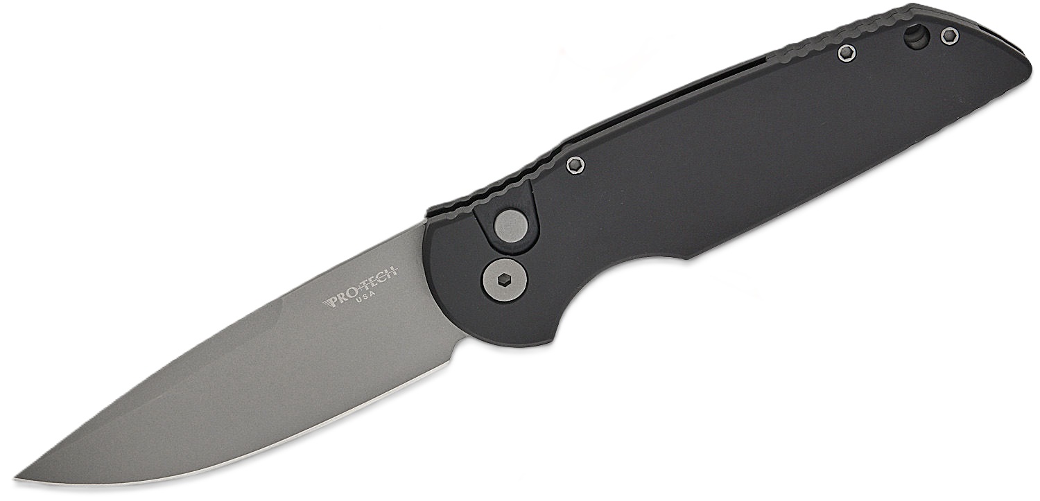 Pro-Tech Tactical Response 3 Automatic Folding Drop Point Knife, Black - PTKT3103