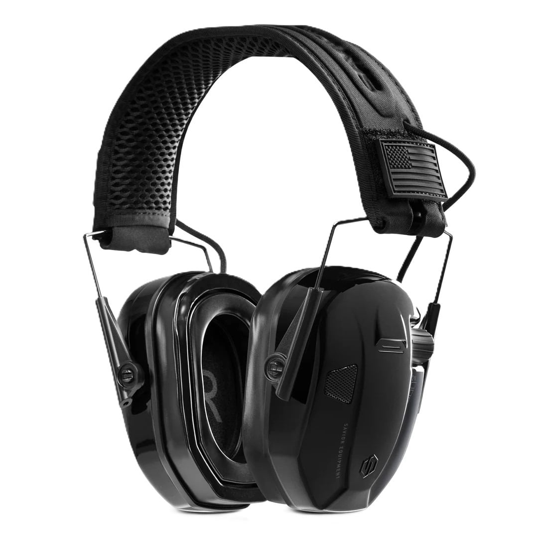 Savior Equipment Apollo Electronic Ear Protection, Black Chrome