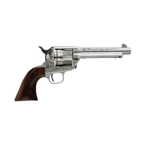 Taylors & Company 550898 1873 Cattleman 45 Colt (LC) Caliber with 5.50″ Barrel, 6rd Capacity Cylinder, Overall White Photo Engraved Finish Steel & Walnut Grip - No Credit Card Fees - Low, flat rate shipping
