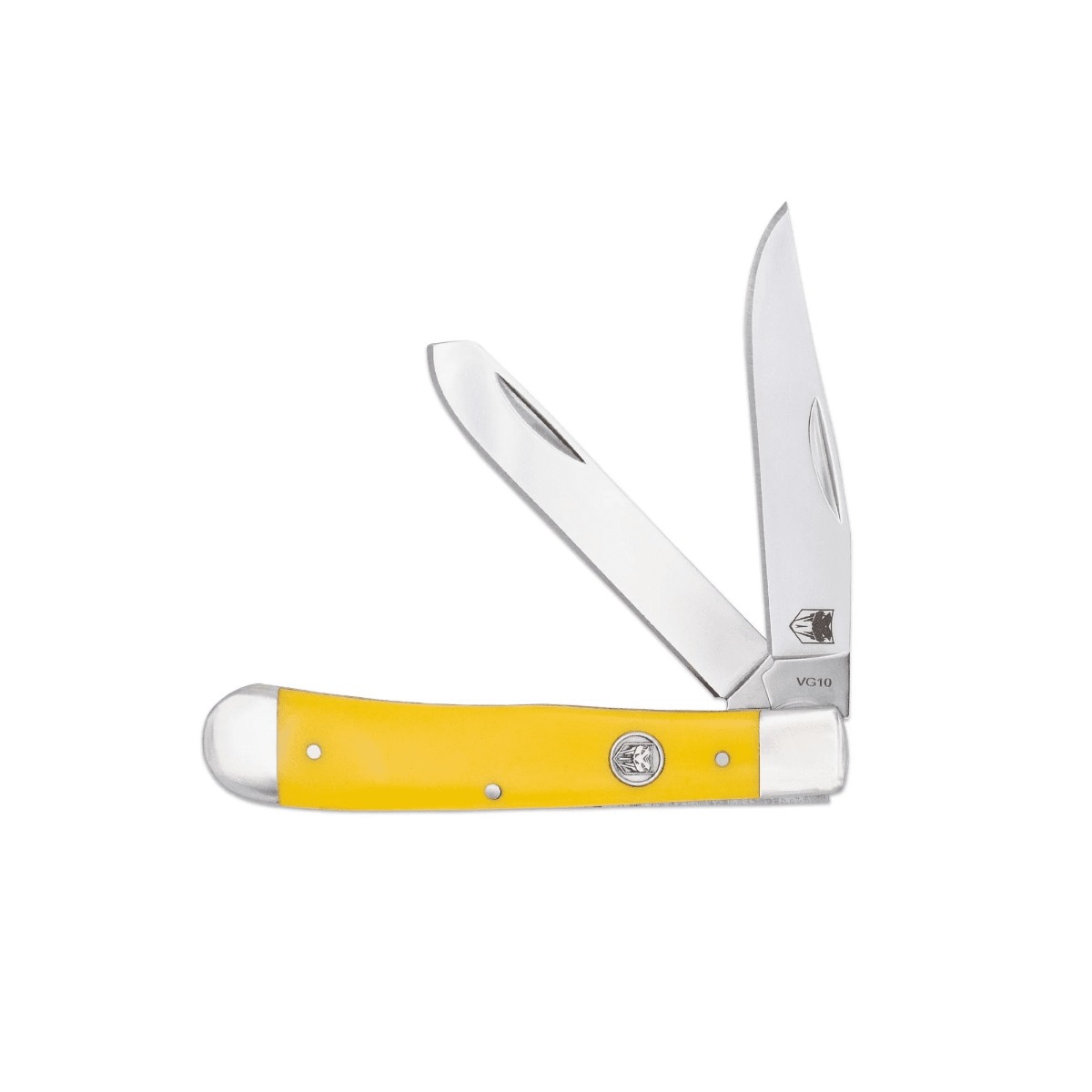 CobraTec Knives Trapper Folding Two Blade Pocket Knife, Yellow - CTTDTRPDLNYEL